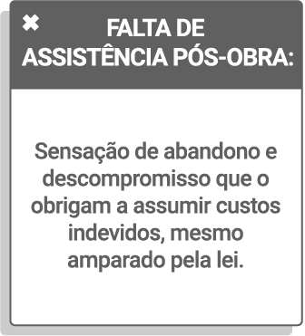 FALTA DE ASSISTÊNCIA PÓS-OBRA